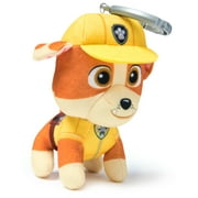 PAW Patrol Rescue Wheels, 4-Inch Rubble Plush Toy with Keychain Clip