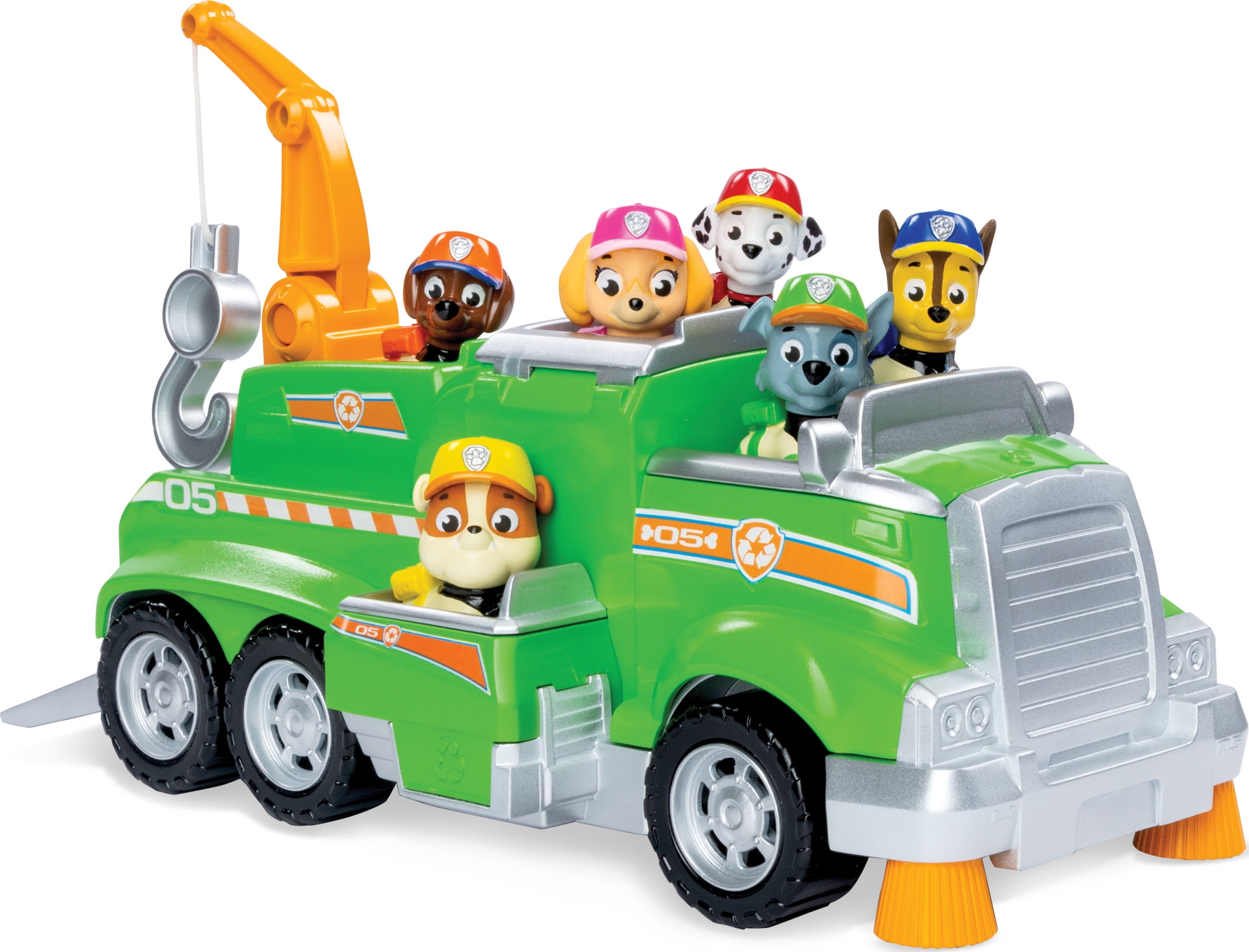 PAW Patrol, Rocky's Total Team Rescue Recycling Truck with 6 for Kids Aged 3 and Up - Walmart.com
