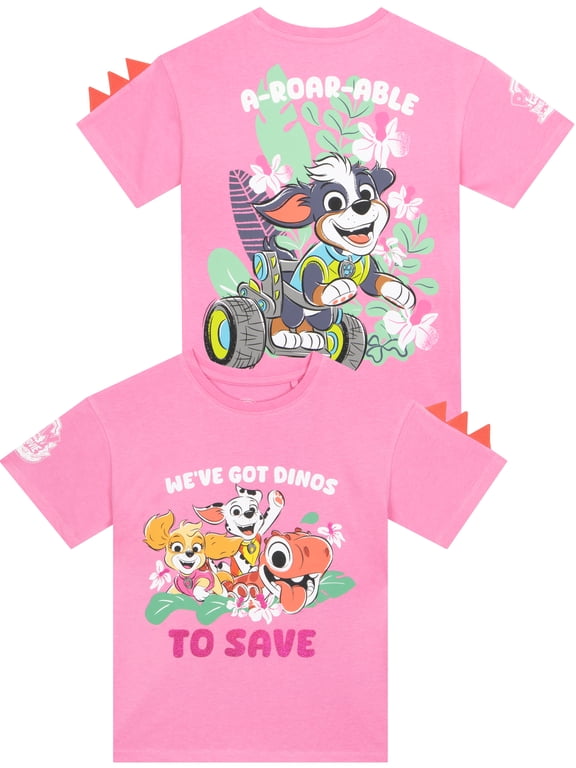 Slye And Marshall Dinosaur T-Shirt With 3D Spikes Pink Sizes 2T to 8