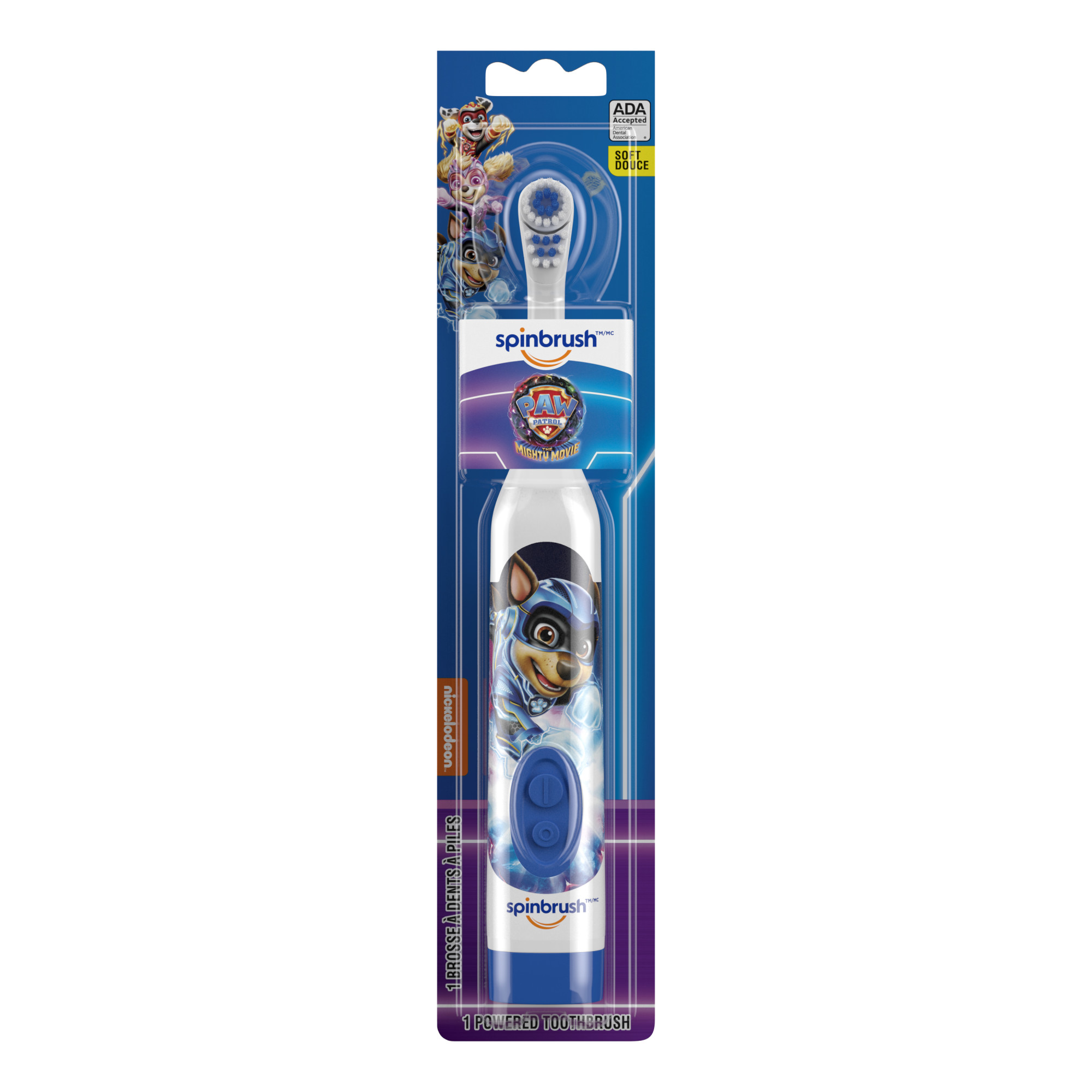 PAW Patrol Spinbrush Kids Battery-Powered Toothbrush, Soft Bristles, Ages 3+, Character May Vary - image 1 of 8