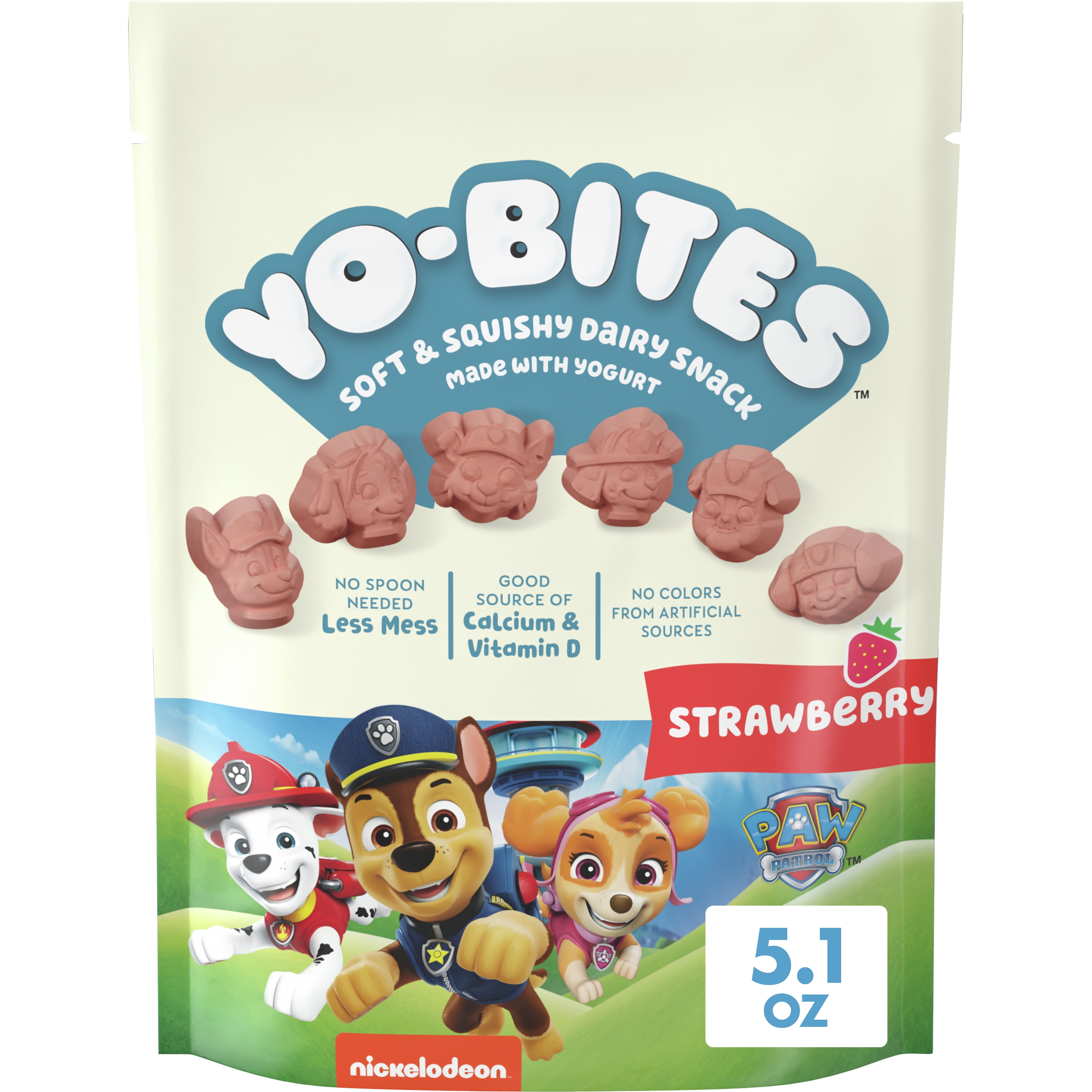 PAW Patrol Strawberry YoBites Dairy Snacks, Made with Yogurt, 5.1 oz