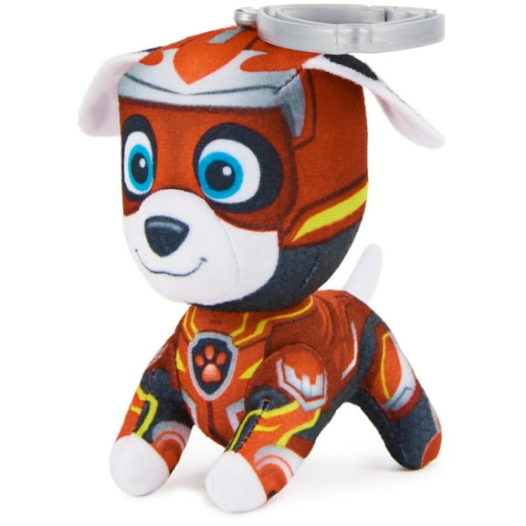 PAW Patrol: The Mighty Movie, 4-Inch Tall Marshall Plush with Keychain Clip for Kids 3+
