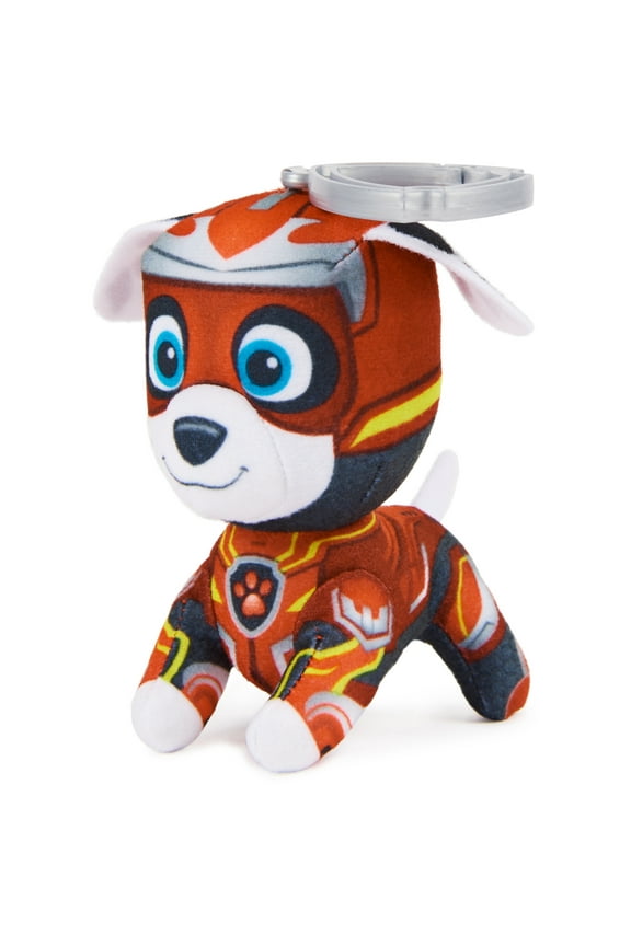 PAW Patrol: The Mighty Movie, 4-Inch Tall Marshall Plush with Keychain Clip for Kids 3+