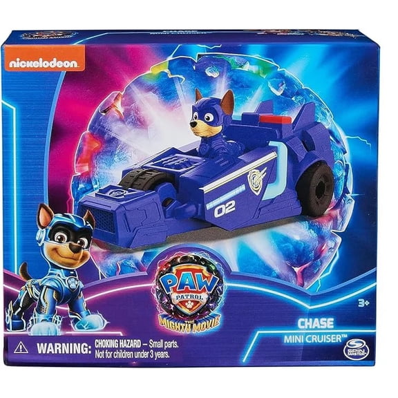 PAW Patrol The Mighty Movie Chase Mini Cruiser with 1 Chase Figurine and 1 Vehicle Official Movie Toy, Ages 3+, Perfect for Fans and Collectors