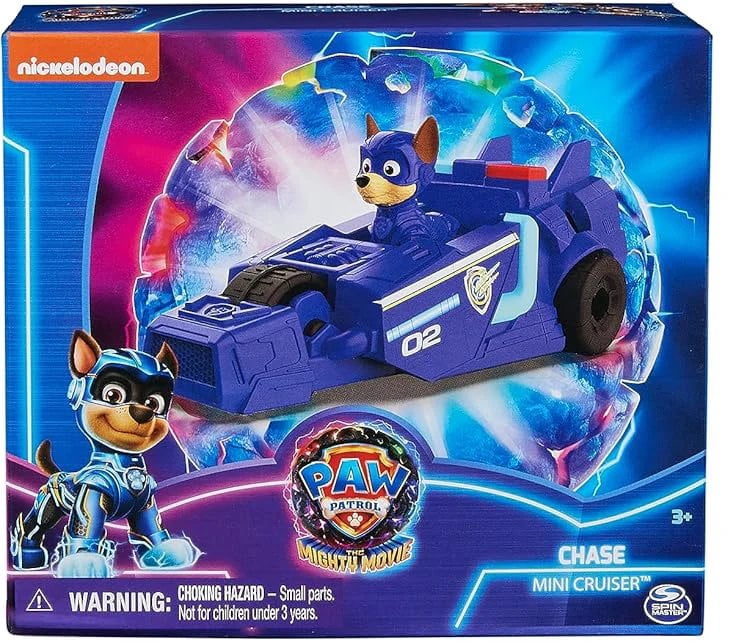 PAW Patrol The Mighty Movie Chase Mini Cruiser with 1 Chase Figurine and 1 Vehicle Official Movie Toy, Ages 3+, Perfect for Fans and Collectors