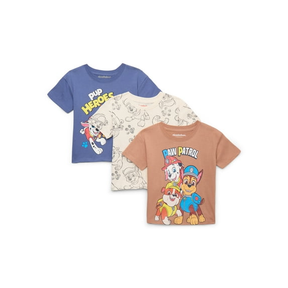 PAW Patrol Toddler Boys Graphic Tee with Short Sleeves, 3-Pack, Sizes 12M-5T