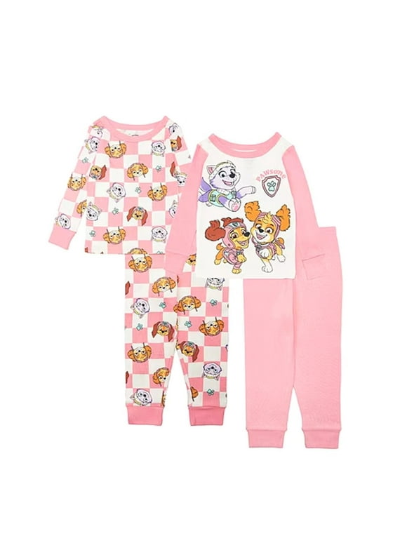 PAW Patrol Toddler Girl's Liberty, Skye and Everest 4-Piece Character Pajama Set, Size 3T