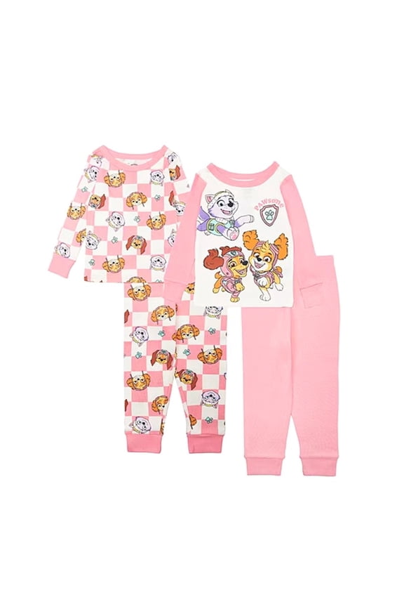 PAW Patrol Toddler Girl's Liberty, Skye and Everest 4-Piece Character Pajama Set, Size 4T