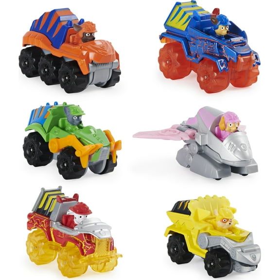 PAW Patrol, True Metal Dino Rescue Gift Pack of 6 Collectible Die-Cast Vehicles, 1:55 Scale, Walmart Exclusive
