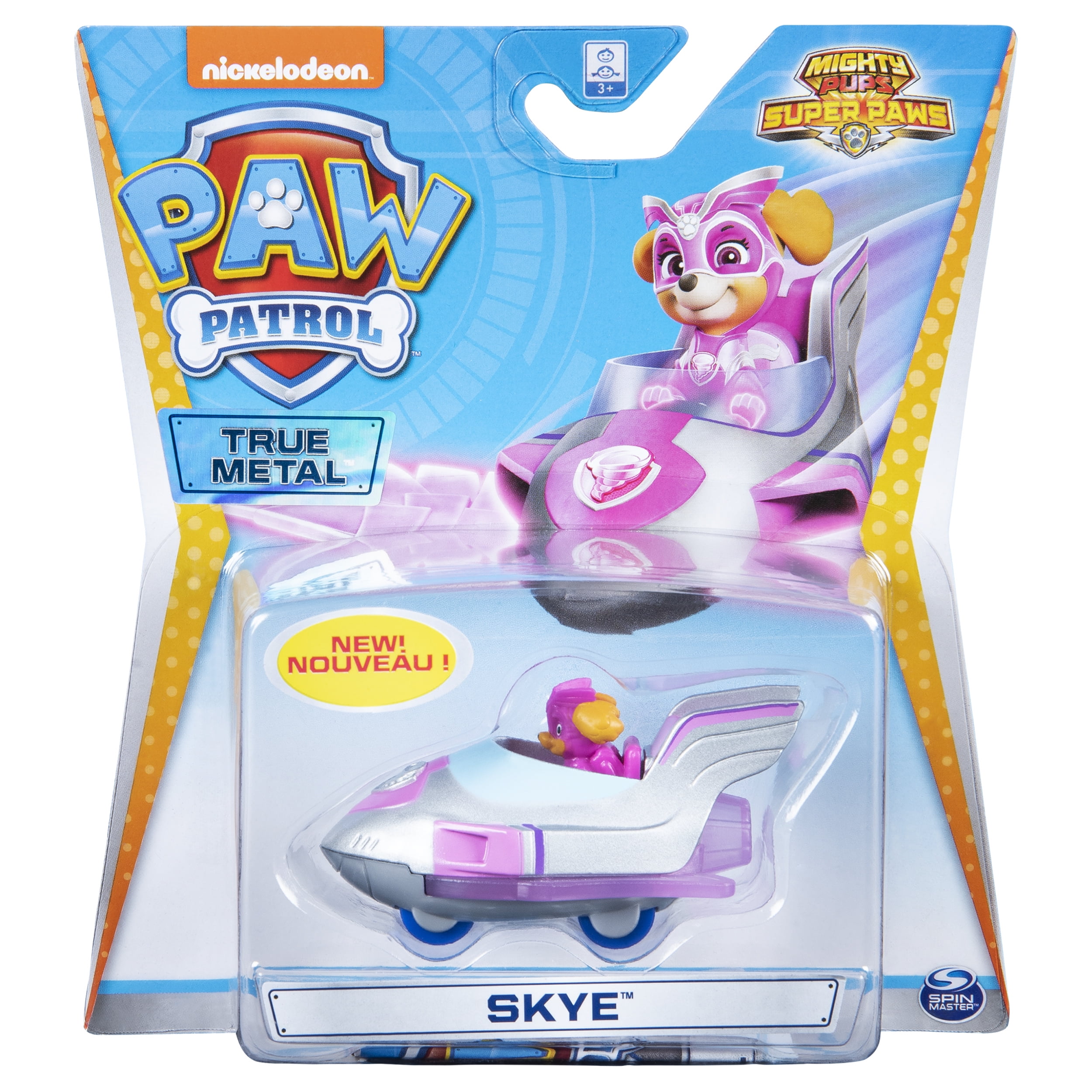 PAW Patrol, True Metal Mighty Skye Super PAWs Collectible Die-Cast Vehicle,  Mighty Series 1:55 Scale 