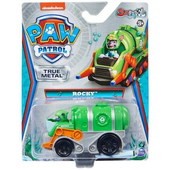 PAW Patrol, True Metal Rocky Collectible Die-Cast Vehicle, Sea Patrol Series 1:55 Scale, Kids Toys for Ages 3 and up