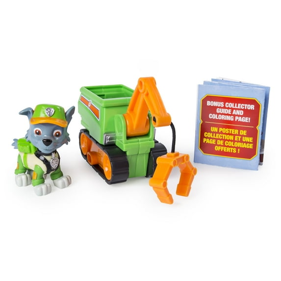 PAW Patrol Ultimate Rescue, Rocky’s Mini Crane Cart with Collectible Figure for Ages 3 and Up