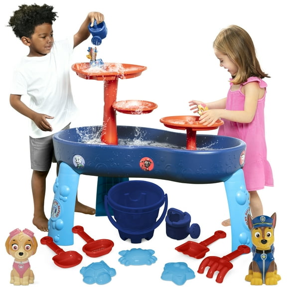 PAW Patrol Water Table by Delta Children - 3-Tier Water Table with 11-Piece Toy Set, Blue