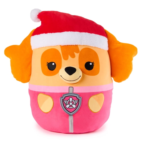 PAW Patrol Winter Holiday Skye Squish Plush, Official Toy from the Hit Cartoon, Special Edition Squishy Stuffed Animal for Ages 1 and Up, 12