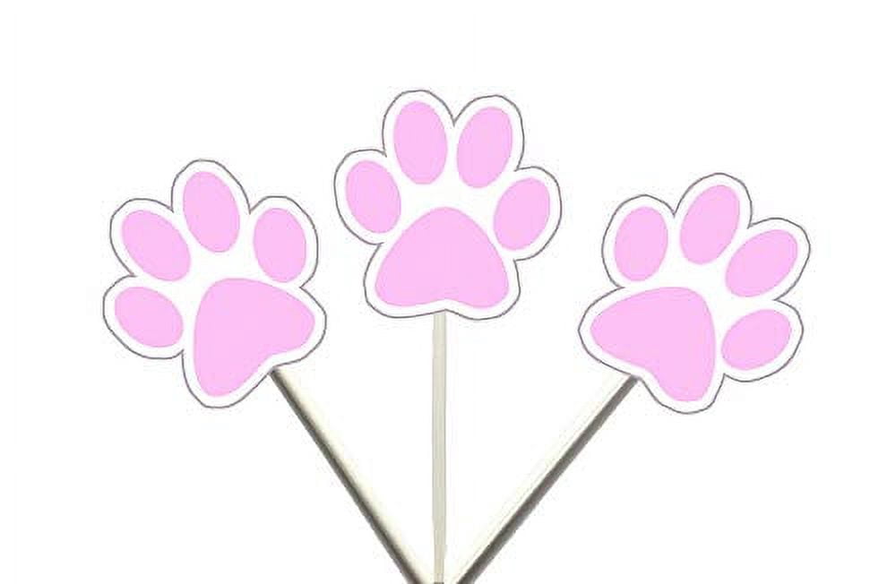PAW Print Cupcake Toppers, Dog Cupcake Toppers, Puppy Party, Cupcake ...