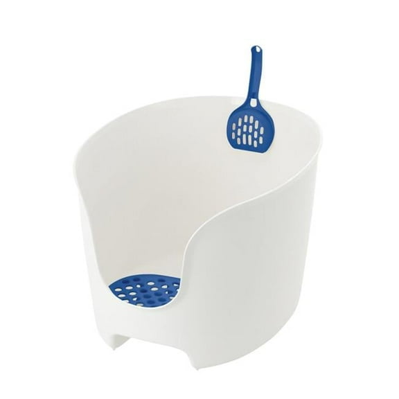 PAW TRAX High Wall Cat Litter Box - White/Blue