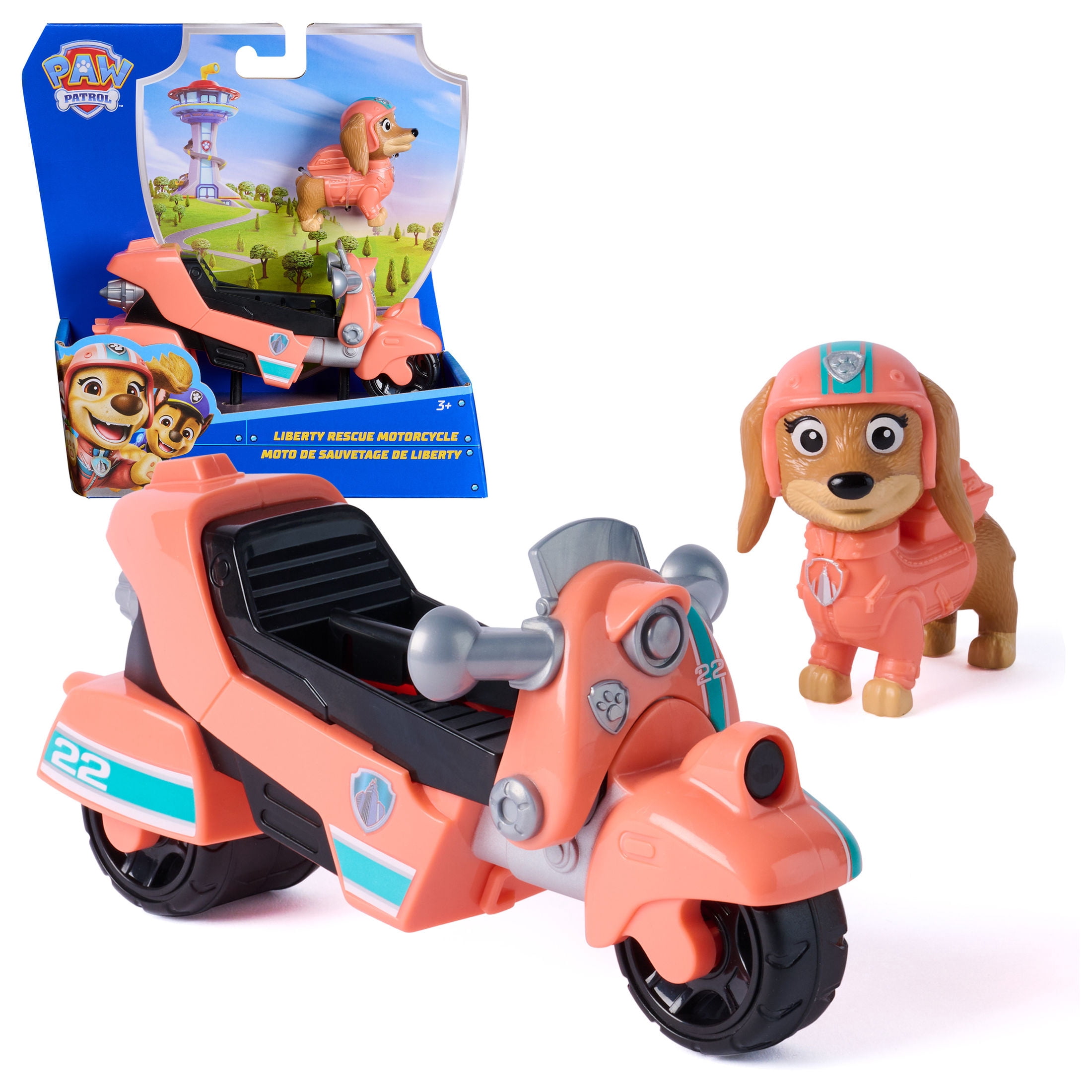 PAW Patrol, Liberty Rescue Motorcycle, Toy Bike with Collectible Action Figure
