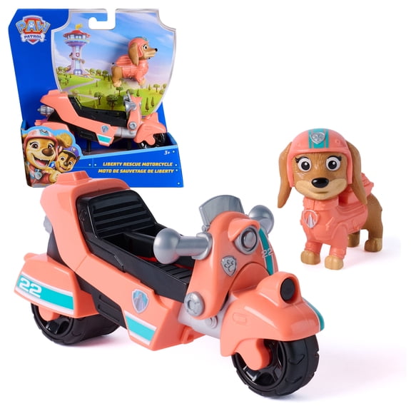 PAW Patrol, Liberty Rescue Motorcycle, Toy Bike with Collectible Action Figure