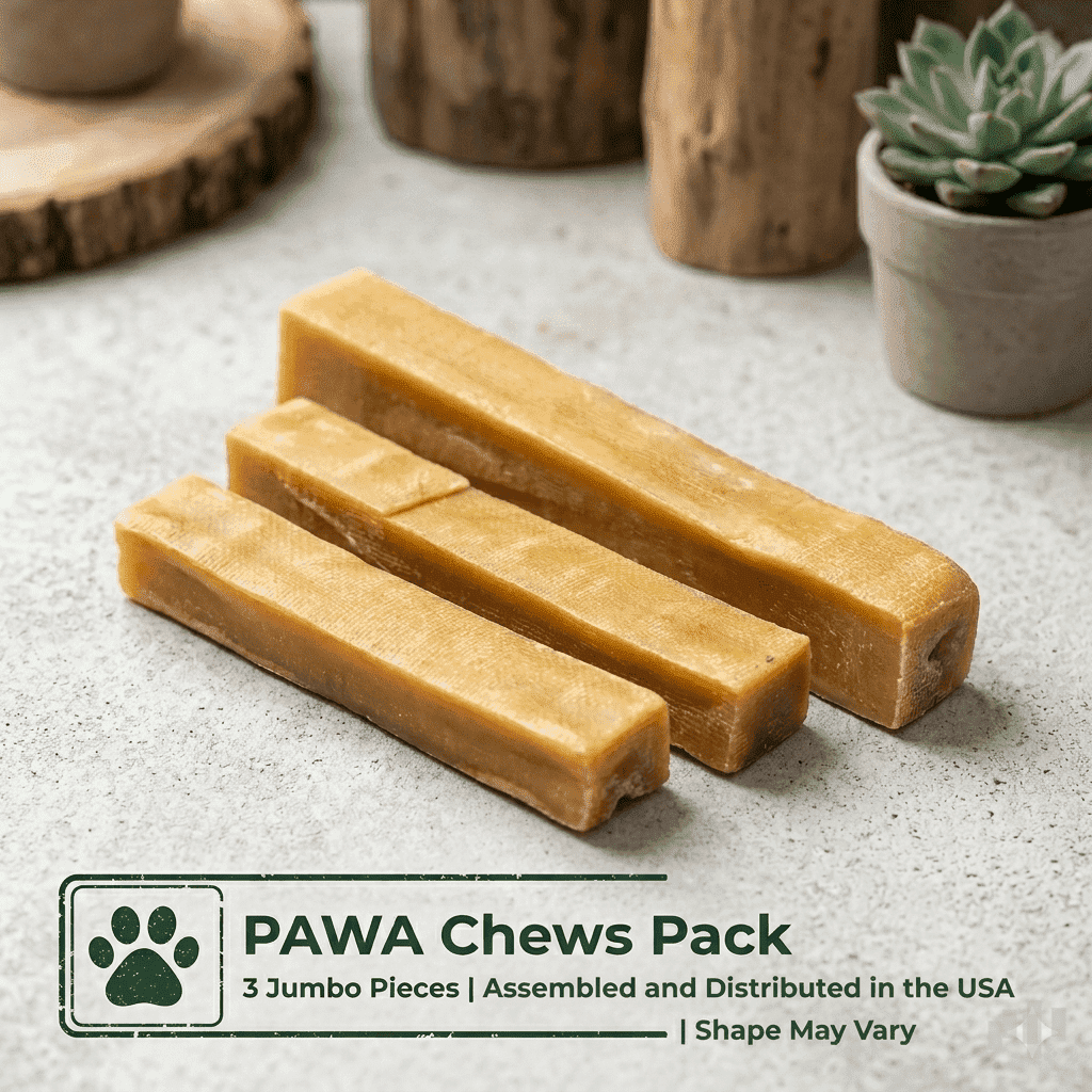 PAWA Naturals Yak Cheese Dog Chews, Long Lasting and Simply Delicious, 3-Piece Jumbo Pack