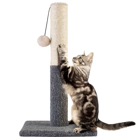 PAWBEE Cat Scratching Post with Sisal Rope & Hanging Ball Toy, 20”