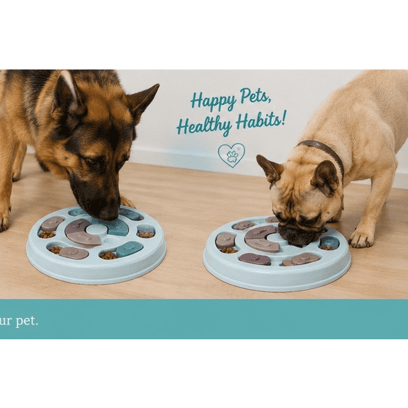 PAWFECT Interactive Dog Treat Puzzle Feeder, Slow Feeder Enrichment Toy for Dogs, Mental Stimulation Food Puzzle Bowl
