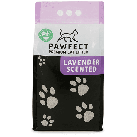 PAWFECT Premium Lavender Scented Clumping Cat Litter – 17.2 lb / 9L, Low Dust, Lightweight, Odor Control, Multi-Cat Friendly
