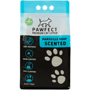 PAWFECT Premium Clumping Cat Litter, Bentonite, Low-Dust, Marseille Soap Scent, 9.6 lb. / 5L