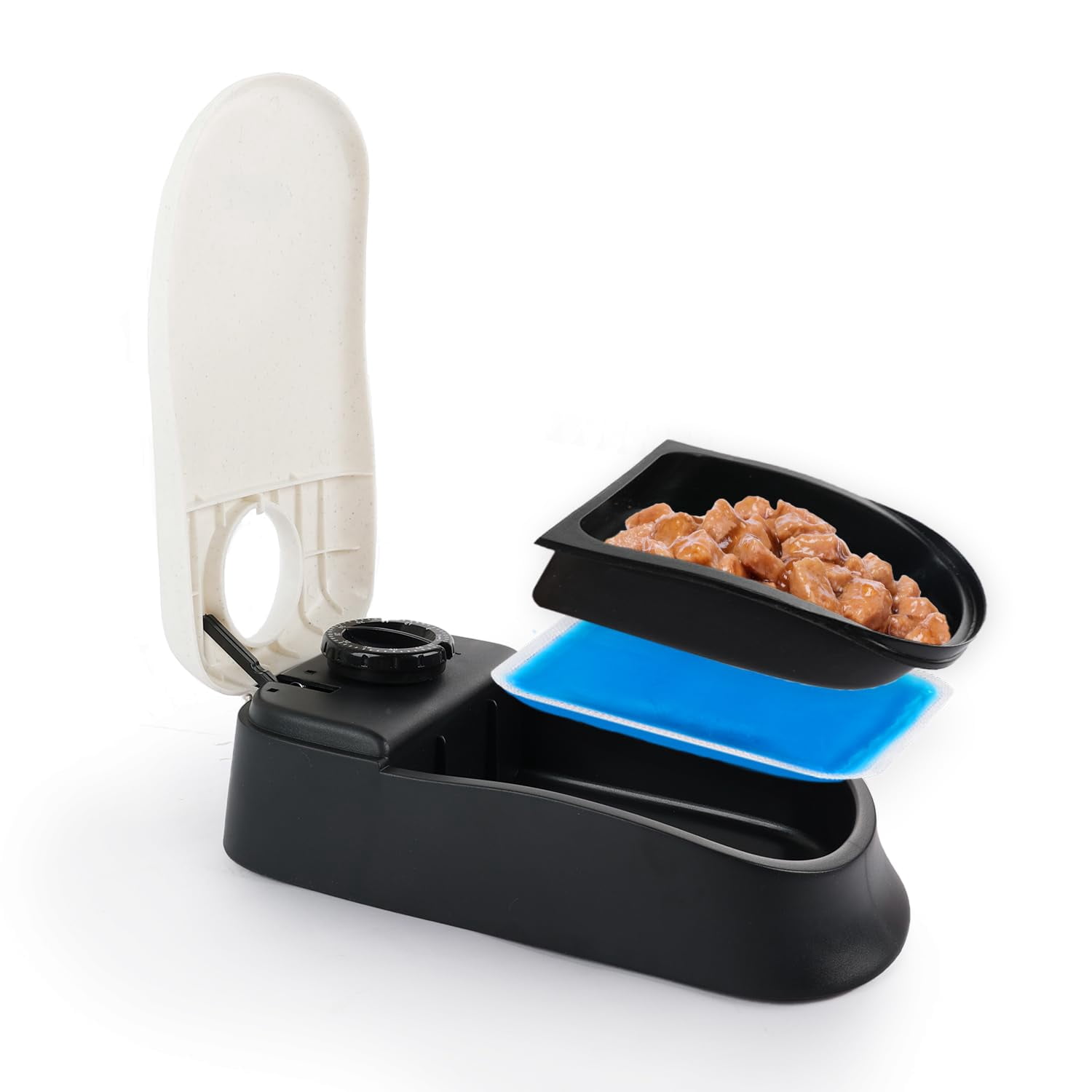 HoneyGuaridan Automatische kattenvoeder, 2,4 G WiFi Smart Pet Feeder