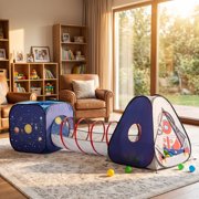 PAWON 3-Piece Kids Space Astronaut Pop Up Play Tent and Crawl Tunnel Set