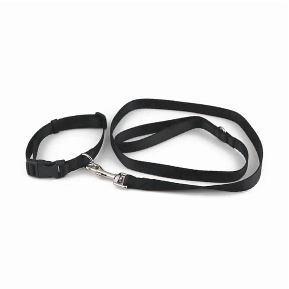 PAWPOURRI Red Leash and Collar Combo for Dogs, Adjustable Collar with Strong Tangle-Free Leash, Durable & Comfortable (Black-Medium)