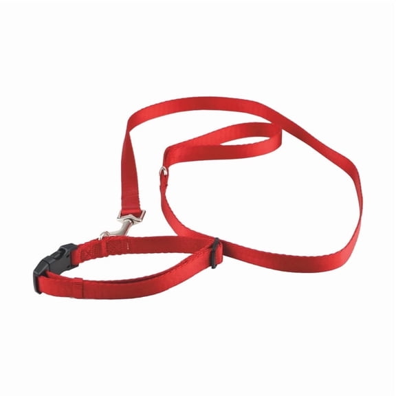 PAWPOURRI Red Leash and Collar Combo for Dogs, Adjustable Collar with Strong Tangle-Free Leash, Durable & Comfortable (Red-Large)