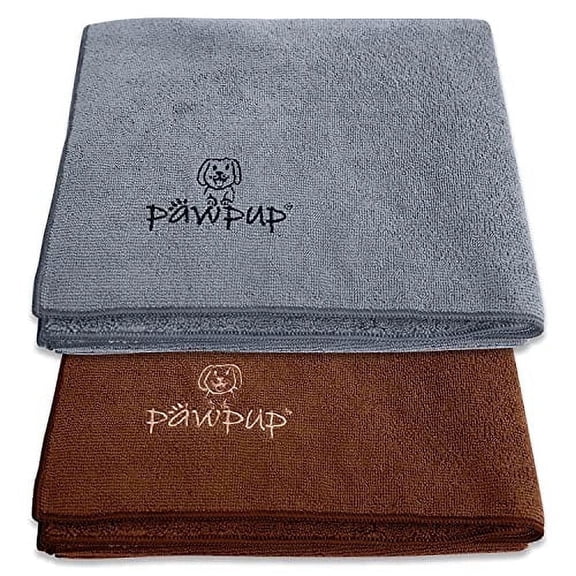 PAWPUP Dog Towel Super Absorbent (Pack of 2) Quick Drying Super Soft Microfiber Pet Towel for Dogs, Cats and Other Pets