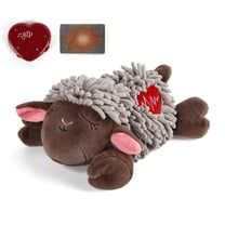 ALL FOR PAWS Heartbeat Dog Toy for Puppy - Dog Anxiety Relief & Sleep Aid Toy with Heartbeat Device & Warm Pack, Stuffed Animal Plush Toy for Puppies, Brown Sheep