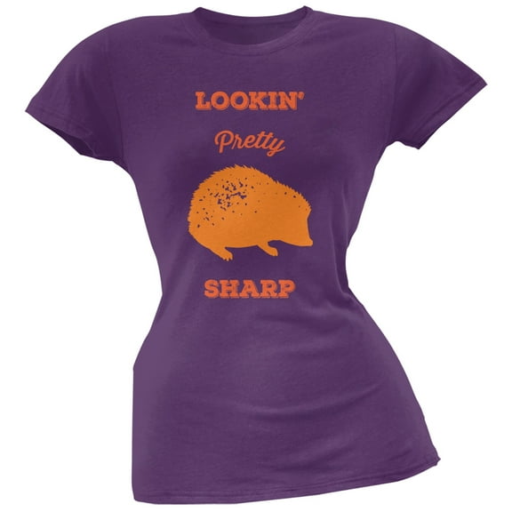 PAWS - Hedgehog Lookin' Pretty Sharp Purple Soft Juniors T-Shirt - 2X-Large