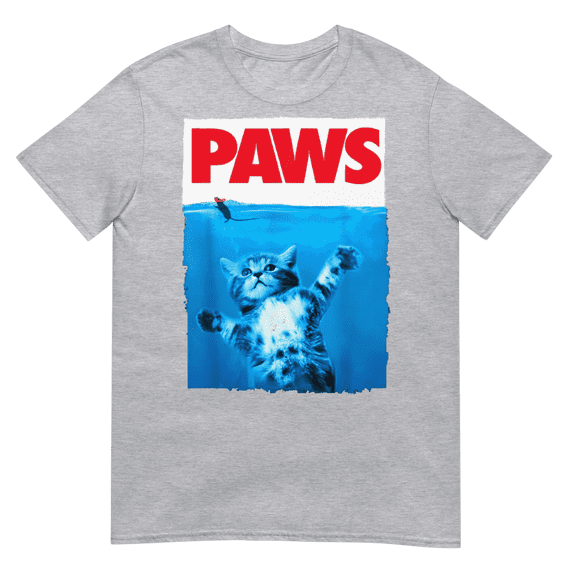 PAWS Kitty Cat Short-Sleeve Unisex T-Shirt (Sport Grey, S)