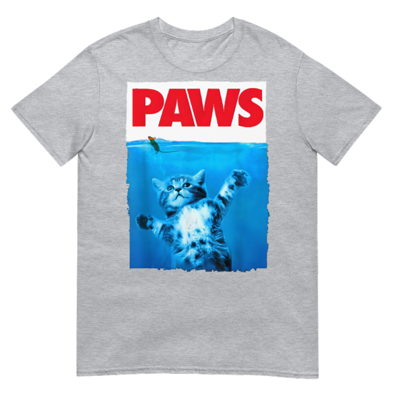 PAWS Kitty Cat Short-Sleeve Unisex T-Shirt (Sport Grey, S)
