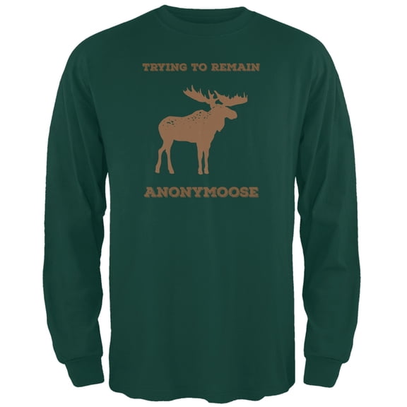 PAWS - Moose Trying to Remain Anonymoose Green Long Sleeve T-Shirt - Medium