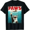 thumbnail image 1 of PAWS Parody Cat Mouse Humorous Cat Chasing Mouse Kitten T-Shirt, 1 of 7