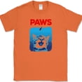 thumbnail image 1 of PAWS T-SHIRT Funny Kitten Feline Animal Lover Pet Graphic Tee - Orange, XL, 1 of 1