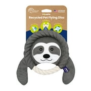 PAWSPIK Flying Disc Tough Tug-of-War Disc Toy, Sturdy Eco-friendly Recycled Material, Squeaker Toy for Medium and Large Dogs, for Throwing & Fetching Sleepy Sloth