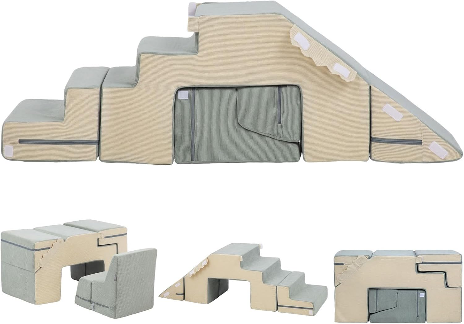 PAWTY 4 in 1 Foam Climbing Blocks for Toddlers, Indoor Soft Climb and ...