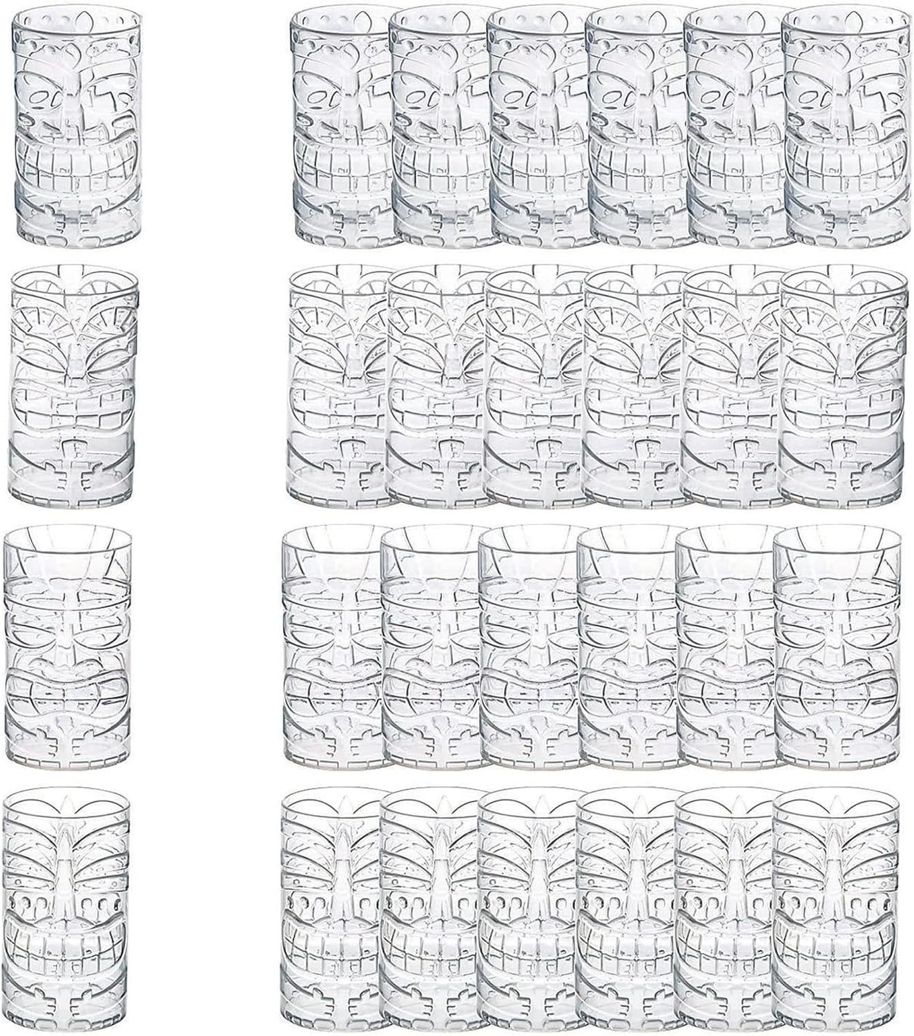 PAWTY Bulk Clear Tiki Totem Plastic Cups, 24 Piece - Walmart.com