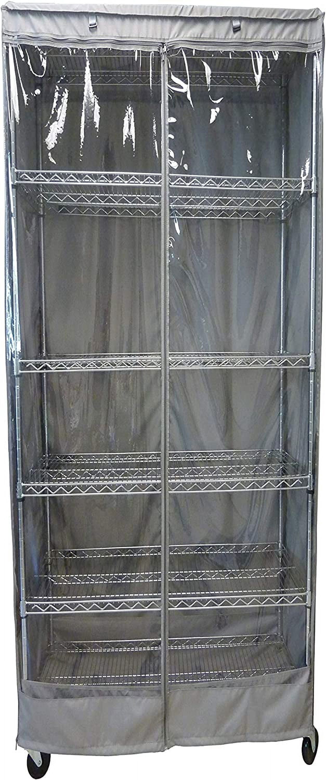 PAWTY Premium Clear Front Wire Shelf Cover Grey - Heavy-Duty Storage ...