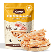 PAWUP Dog Treats, Chicken Jerky Cod Flavor Strips, Training Treats for Large Dogs, 10.6oz