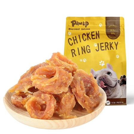 PAWUP Chicken Jerky Dog Treats, Chicken Jerky Rings for Small Medium Large Dogs, High Protein Natural Chews, Healthy Training Snacks, 10.6oz