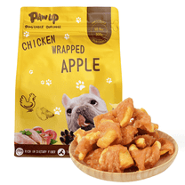 PAWUP Chicken Wrapped Apple Dog Treats, Chewy Dog Snack for Balanced Nutrition, Gluten & Grain Free Fruit Wraps for Dogs, 10.6 oz
