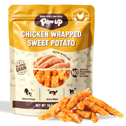 PAWUP Sweet Potato Dog Treats, Chicken Wrapped Dog Treats, Chicken Jerky & Sweet Potato Chews for All Dogs, Low Fat, High Fiber, 10.6oz