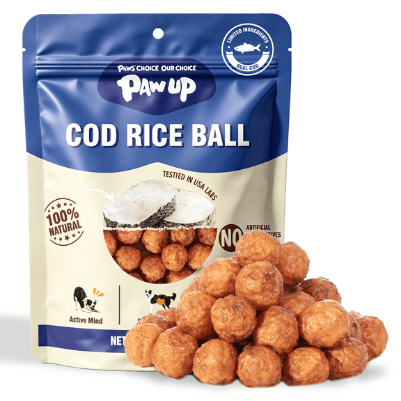 PAWUP Cod & Chicken Dog Treats Crunchy Bites Training Treat, Omega-3 Skin & Coat Support, for Small/Medium/Large Dogs, 2.5oz