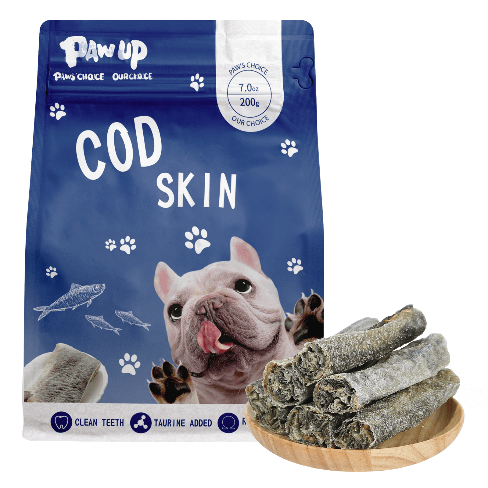 PAWUP Healthy Cod Skin Dog Treat Single Ingredient Natural Chews 7oz Walmart