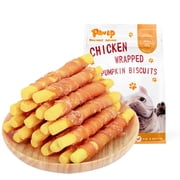 PAWUP Chicken Wrapped Pumpkin Biscuits Dog Treats, Rawhide Free, Promote Digestion Soft Chewy Dog Snacks for Small Medium Large Dogs, 10.6oz